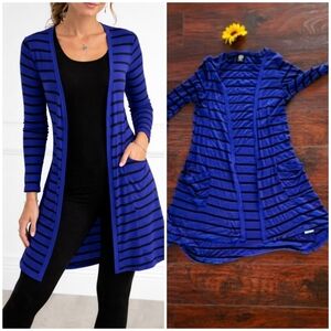 💜💜BOBEAU STRIPED BLUE OPEN CARDIGAN 🖤💜